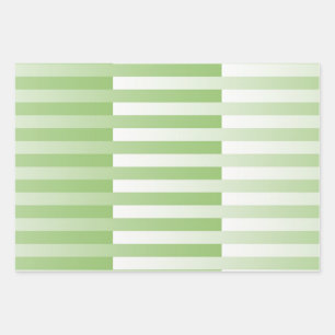 Green White Striped Pattern Wrapping Paper Sheet