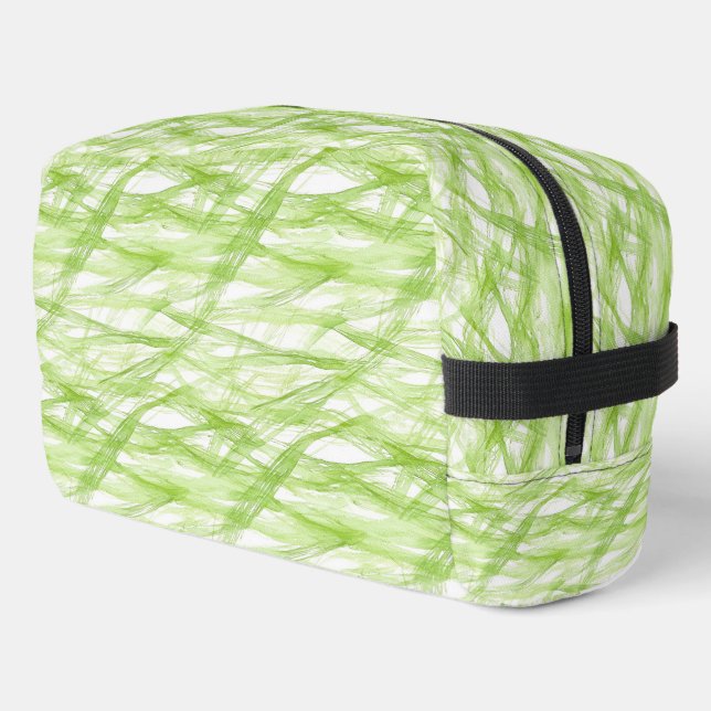 Green White Stripes Dopp Kit (Left Corner)
