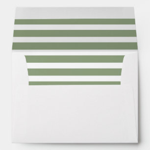 Green White Stripes Floral Graduation  Envelope