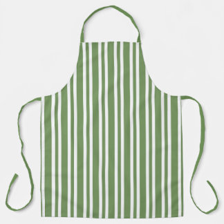 Green White Stripes Pattern Apron