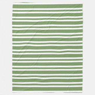 Green White Stripes Pattern Fleece Blanket