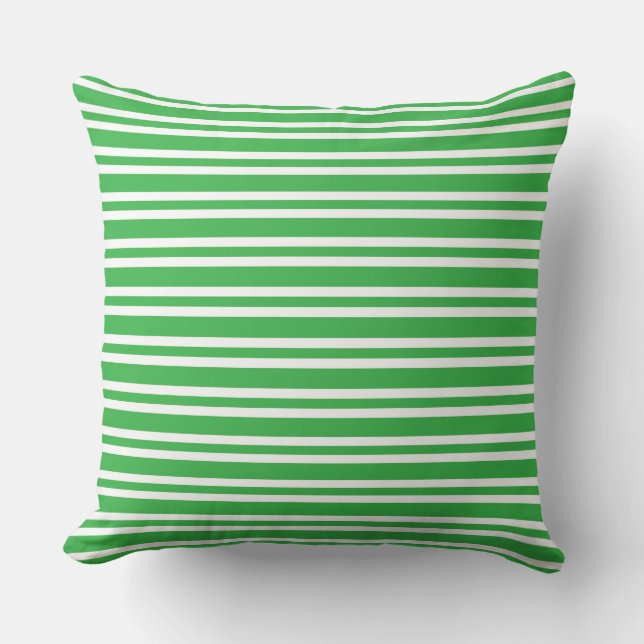 Green White Stripes Seamless Pattern Cushion (Front)