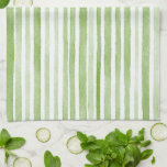 Green White Stripes Tea Towel<br><div class="desc">Green White Stripes</div>