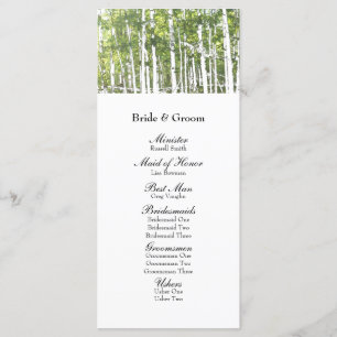 Green White Summer Woods Wedding Program