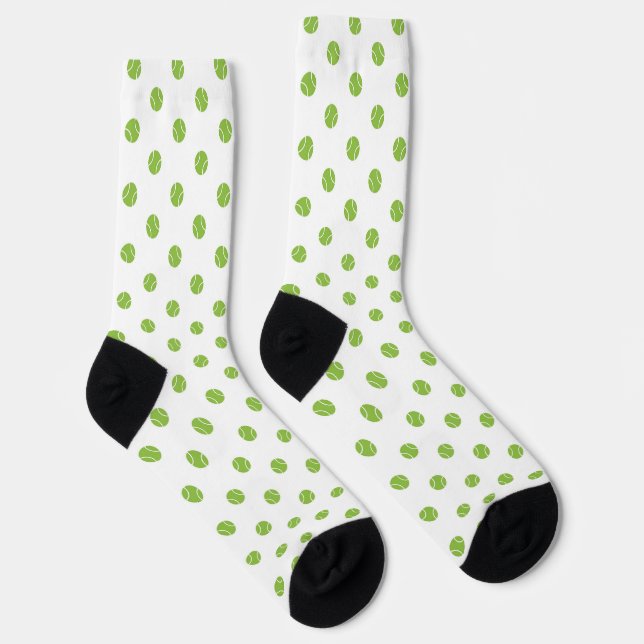 Green & White Tennis Balls Socks (Right)