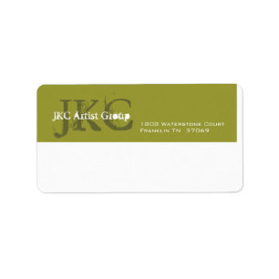 Green White Three Initial Business Shipping Label