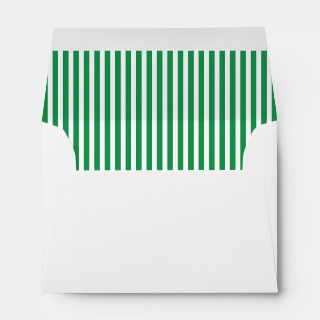 Green White Vertical Stripe Lined Envelopes (Back (Bottom))