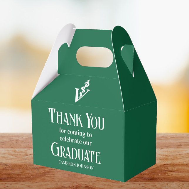 Green White Veterinary School Graduation Party Favour Box (Creator Uploaded)