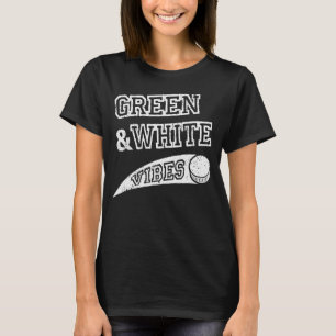 Green & White Vibes Hockey Team Fan T-Shirt