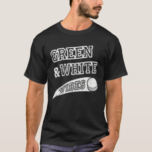 Green & White Vibes Hockey Team Fan T-Shirt