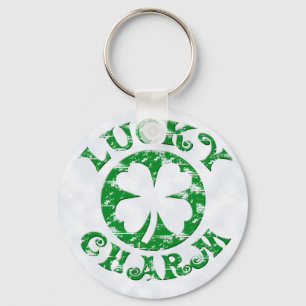 Green/White Vintage Lucky Charm Key Ring
