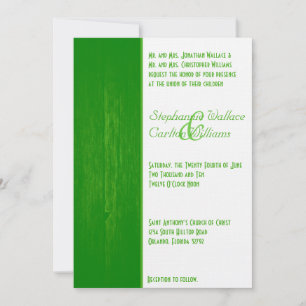 Green/White Wood Grain Wedding Invitation