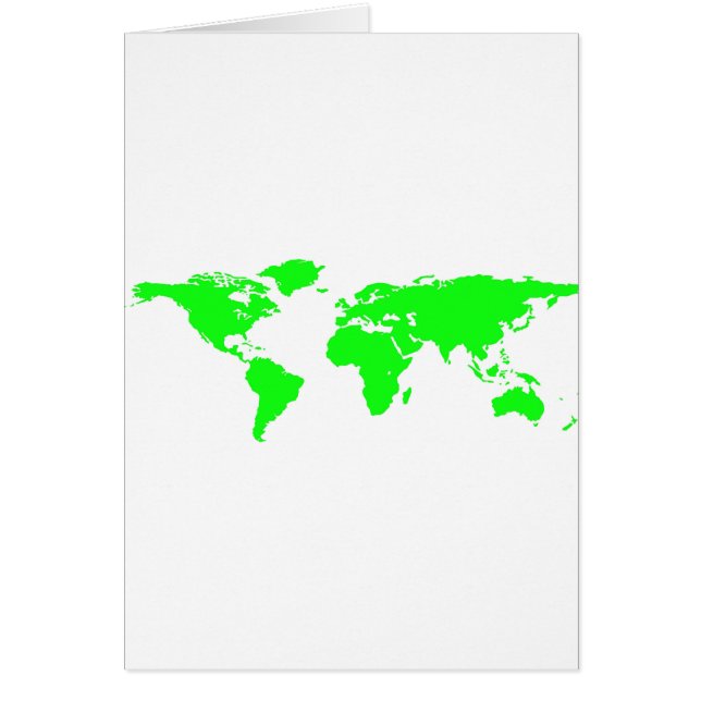 Green White World Map (Front)