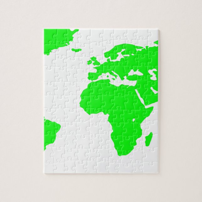 Green White World Map Jigsaw Puzzle (Vertical)