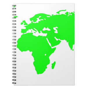 Green White World Map Notebook