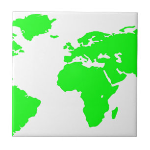 Green White World Map Tile
