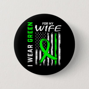 Green Wife Kidney Disease Cerebral Palsy Awareness 6 Cm Round Badge