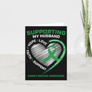 Green Wife Transplant Husbynd Kidney Disease Aware Card