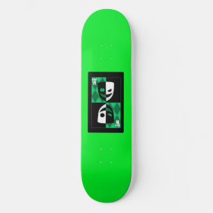Green Wilcard Faces Skateboard Deck