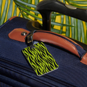 Green Wild Animal Print Luggage Tag