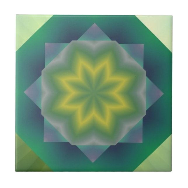 Green Wild Flower Tile (Front)