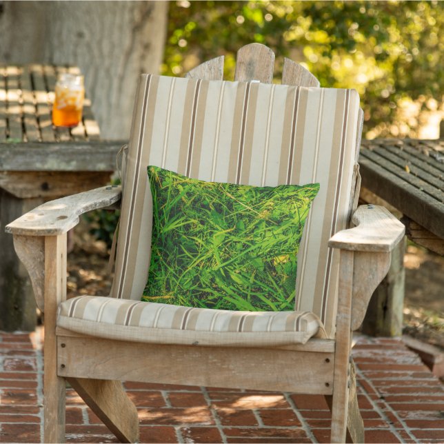 Green Wild Grass Texture Natural Farmhouse Cottage Cushion (Chair)