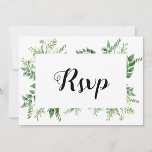 Green Wild Herb Spring Foliage Rsvp Card