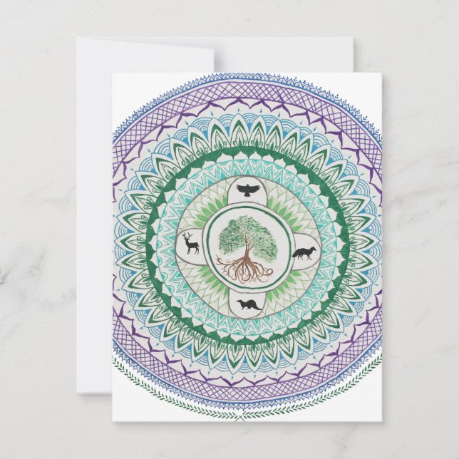 Green Willow Mandala Note Card (Front)