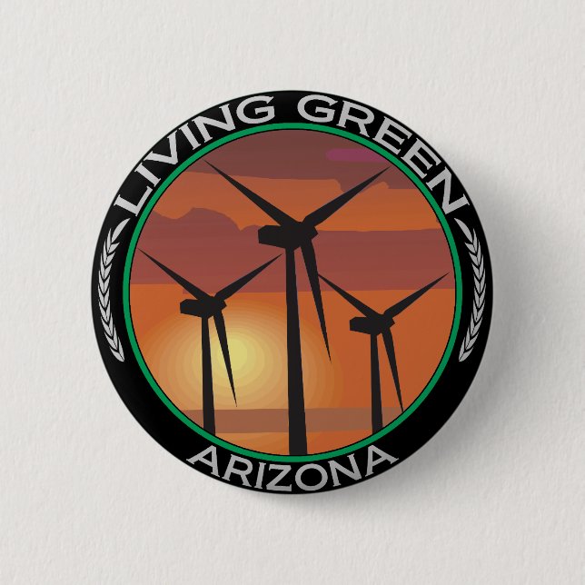 Green Wind Arizona 6 Cm Round Badge (Front)