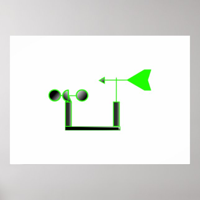 Green Wind Speed and Weather Vane Poster (Front)