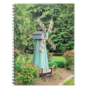 Green Windmill Garden Decor Notebook