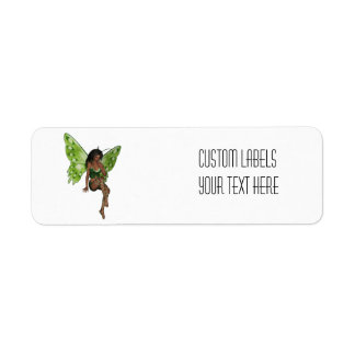Green Wing Lady Faerie 6 - 3D Fairy - Return Address Label