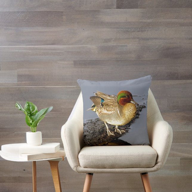 Green Wing Teal Duck Pillow (Creator Uploaded)