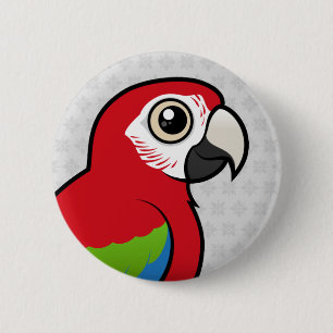 Green-winged Macaw 6 Cm Round Badge