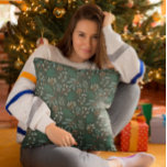 Green Winter Botanical Pattern Cushion<br><div class="desc">Cute and fun Christmas theme pillow featuring hand drawn illustration of winter botanicals.</div>