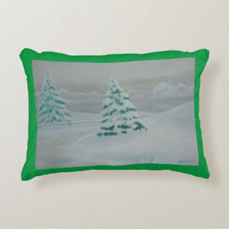 Green Winter Christmas Pillow