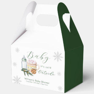 Green Winter Snowflake S'more Cookie Baby Shower Favour Box