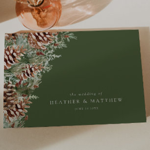 Green Winter Wedding Guest Book