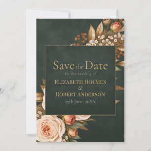 Green Witch Floral Save the Date Card