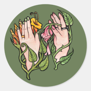 Green Witch Magick Classic Round Sticker