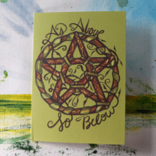 Green Witch Pagan Pentacle Nature Wicca            Card
