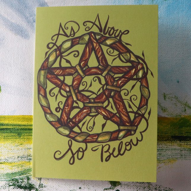 Green Witch Pagan Pentacle Nature Wicca       Card (Creator Uploaded)