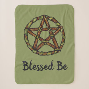 Green Witch Pagan Pentacle Nature Wicca            Sherpa Blanket