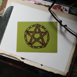 Green Witch pentagram Nature Witches Postcard