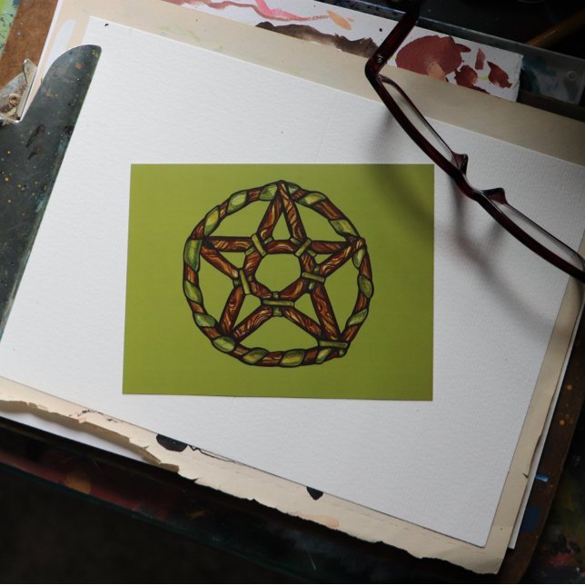 Green Witch pentagram Nature Witches               Postcard (Creator Uploaded)