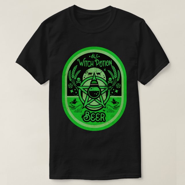 Green Witch Potion Beer T-Shirt (Design Front)