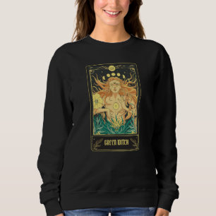 Green Witch Tarot Card Pagan Wicca Wiccan Retro Vi Sweatshirt