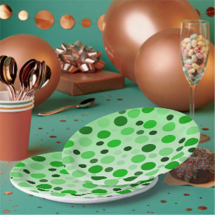 Green With Envy Polka Dots,  Paper Plate