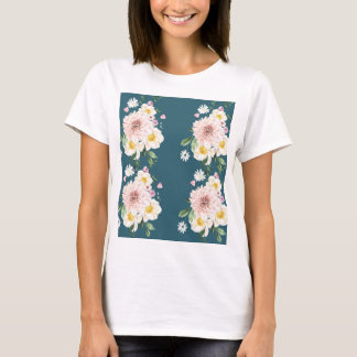 Green with flowers T-Shirt