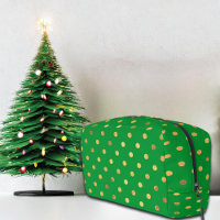 Green with Gold Glitter Dots